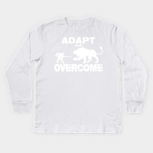 Adapt and Overcome - White Graphic Kids Long Sleeve T-Shirt